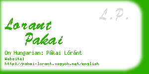 lorant pakai business card