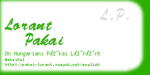 lorant pakai business card